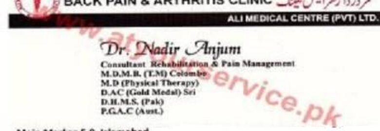 Back Pain & Arthritis Clinic – F8 Markaz, Islamabad