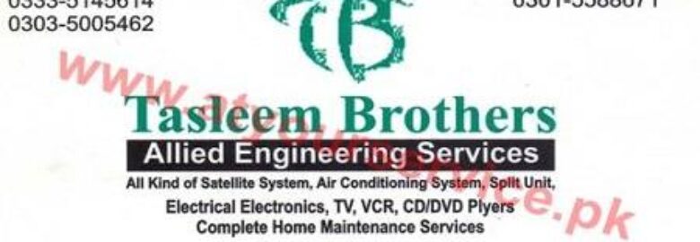 Tasleem Brothers Allied Engineering Services – Madina Market F 8/2, Islamabad