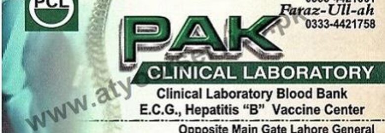 Pak Clinical Laboratory – Opp Main Gate General Hospital, Ferozepur Road, Lahore