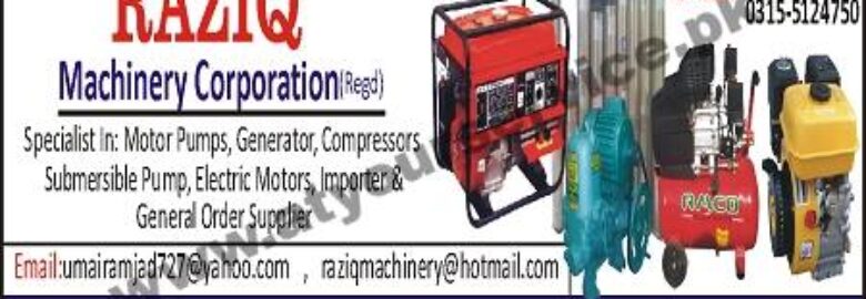 Raziq Machinery Corporation – Jinnah Road, Rawalpindi