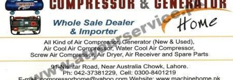 Industrial Compressor & Generator Home – Nishtar Road, Lahore