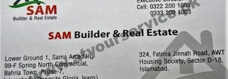 SAM Builders & Real Estate – Sama Arcade III, Phase 7, Bahria Town, Islamabad