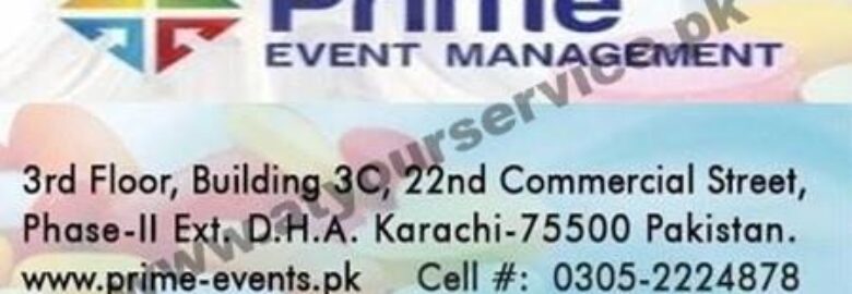 Prime Event Management – 22nd Commercial Street, DHA 2 Ext, Karachi