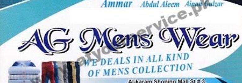 A G Men’s Wear – Al Karam Shopping Mall. Douglaspura, Faisalabad