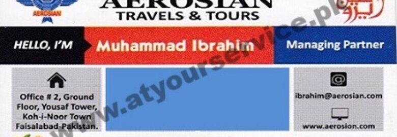 Aerosian Travels & Tours – Yousuf Tower, Kohinoor Town, Faisalabad