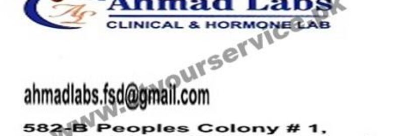 Ahmad Labs (Clinical & Hormone Lab) – Saleemi Chowk, Satyana Road, Peoples Colony #1, Faisalabad