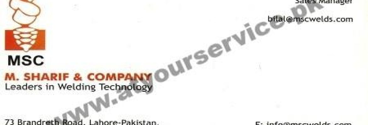 M Sharif Corporation (Welding Technology) – Fateh Muhammad Road, Lahore