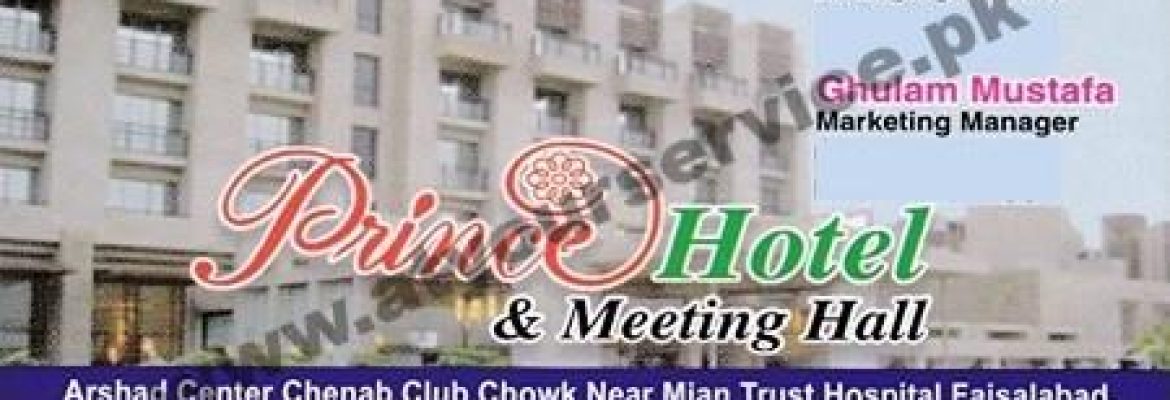 Prime Hotel & Meeting Hall – Chenab Club Chowk, Faisalabad
