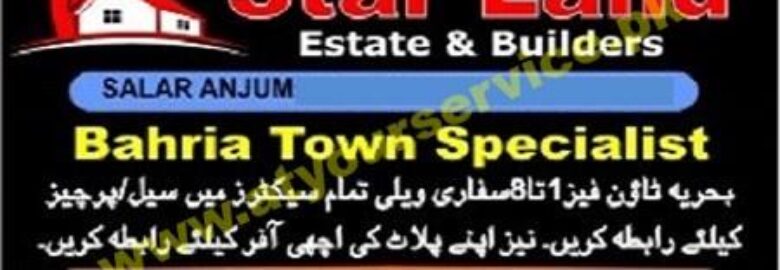 Star Land Estate & Builders – Attar Heights, Phase 8, Bahria Town, Rawalpindi