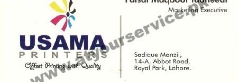 Usama Printers – Sadique Manzil, Abbot Road, Lahore