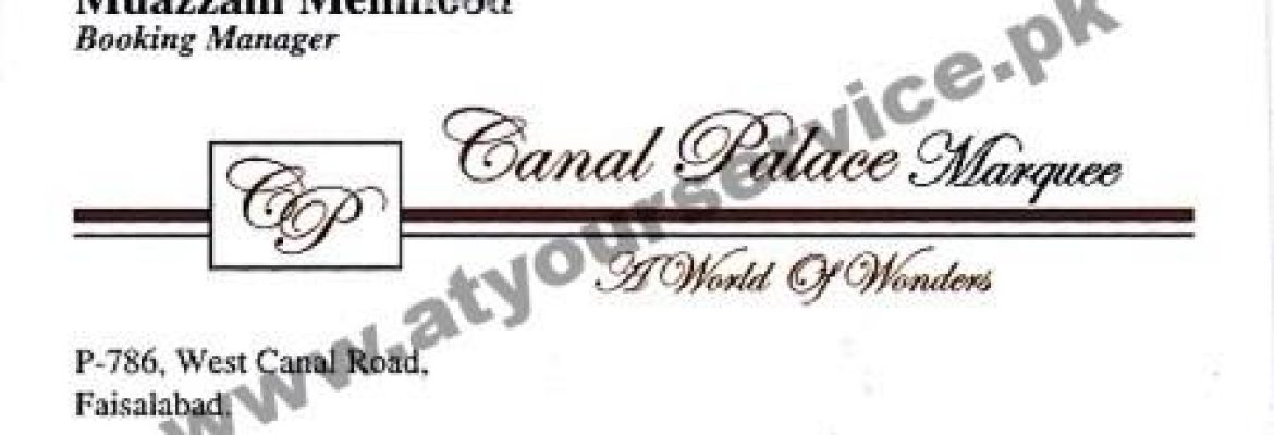 Canal Palace Marquee – West Canal Road, Faisalabad