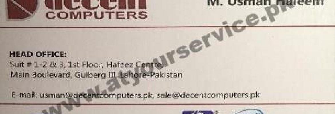 Decent Computers – Hafeez Centre, Main Boulevard Gulberg III, Lahore