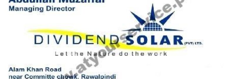 Dividend Solar – Alam Khan Road, Rawalpindi