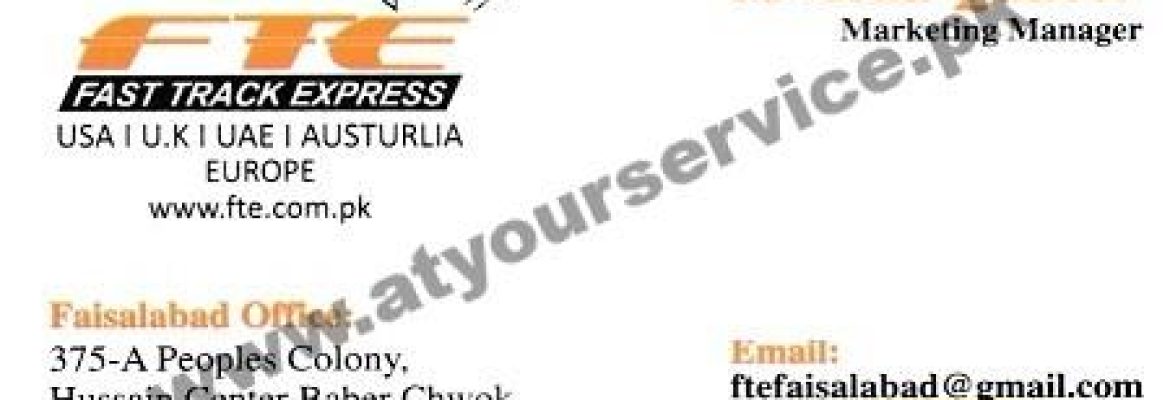 Fast Track Express – Hussain Centre, Baber Chowk, People’s Colony 2, Faisalabad