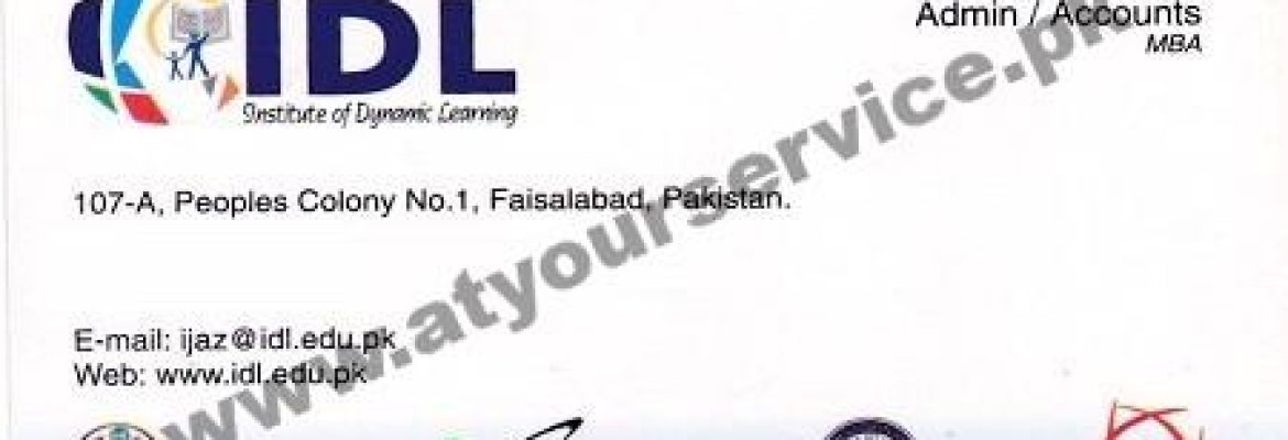 Institute of Dynamic Learning (IDL) – People’s Colony 1, Faisalabad