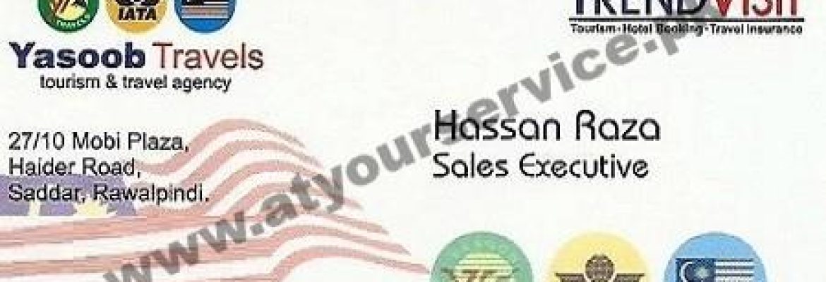 Yasoob Travels – Mobi Plaza, Haider Road, Saddar, Rawalpindi