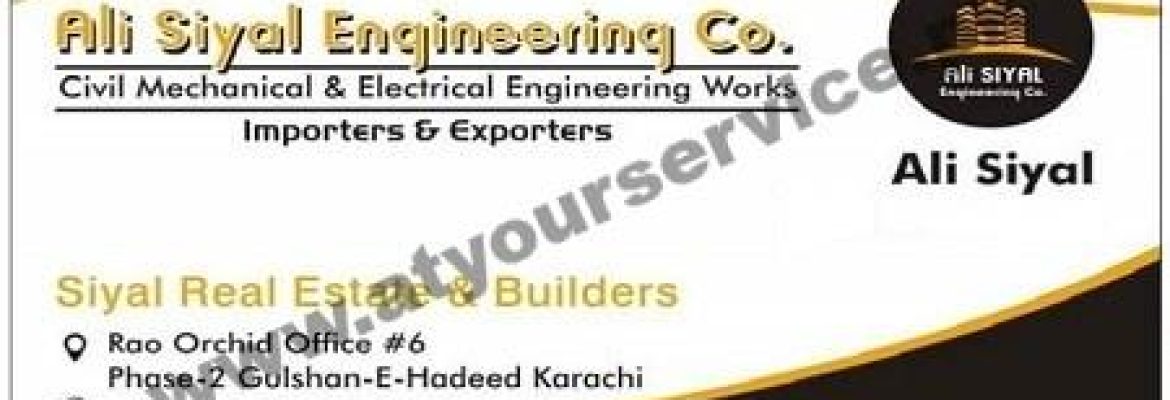 Ali Siyal Engineering Co. – Rao Orchid, Gulshan e Hadeed, Karachi