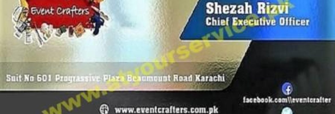 Event Crafters – Progressive Plaza, Beaumont Road, Karachi