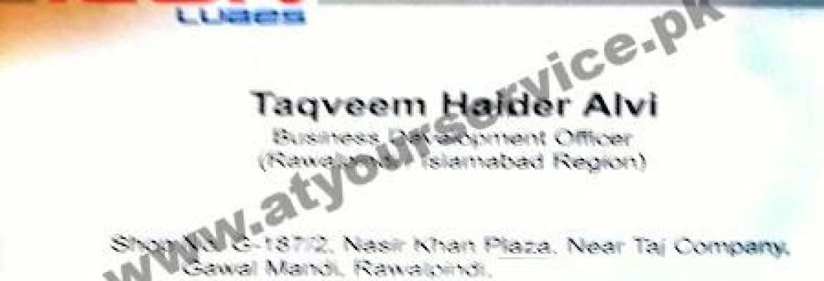 Icon Lubes – Nasir Khan Plaza, Gawalmandi, Rawalpindi