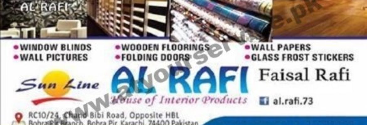 Al Rafi (House of Interior Products) – Chand Bibi Road, Bohra Pir, Karachi