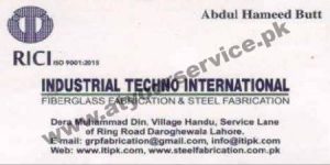 Fiberglass and Steel Fabrication Company in Lahore