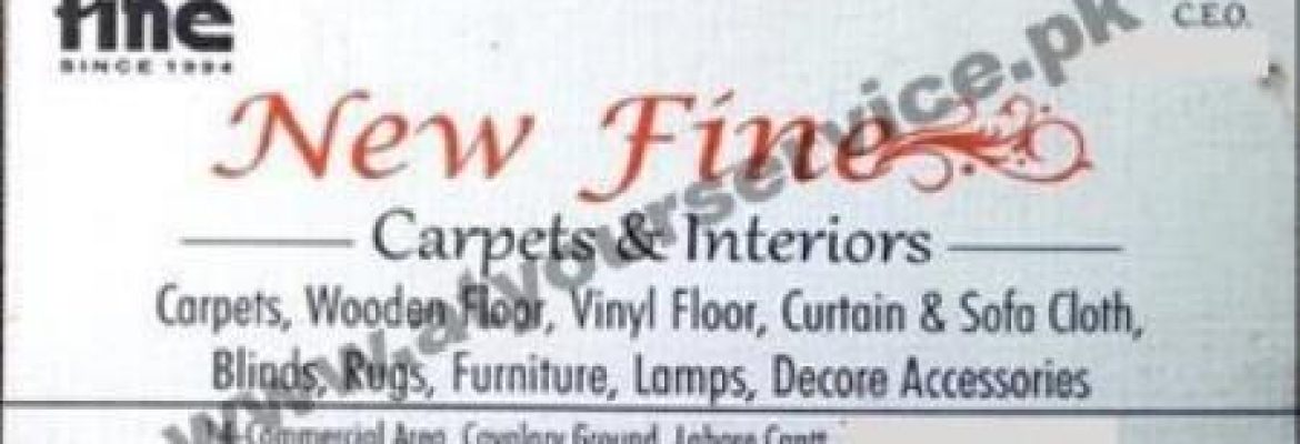New Fine Carpets & Interiors – Commercial Area, Cavalry Ground, Lahore