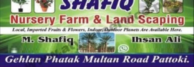 Shafiq Nursery Farm & Land Scaping – Multan Road, Gehlan Phatak, Pattoki