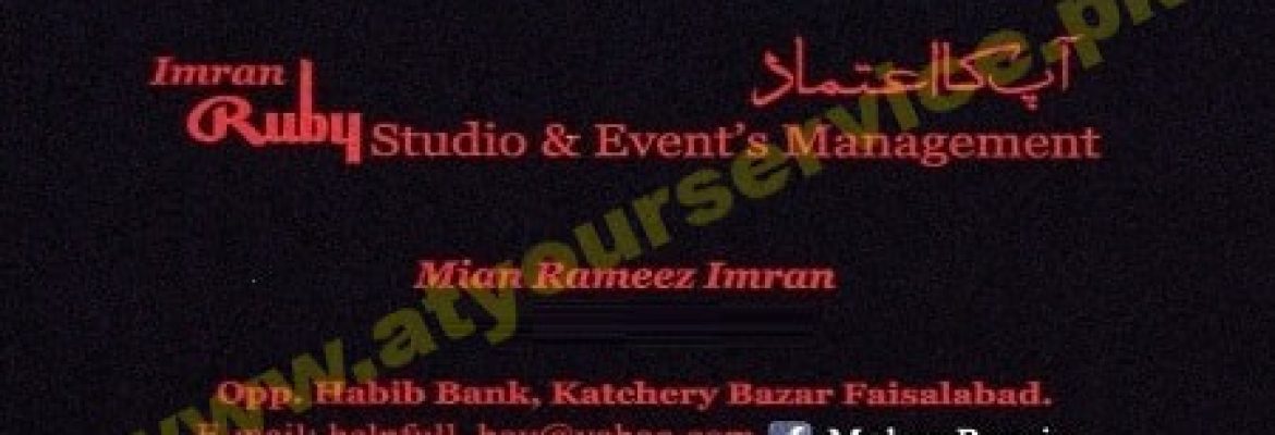 Imran Ruby Studio & Event’s Management – Katchehry Bazar, Faisalabad
