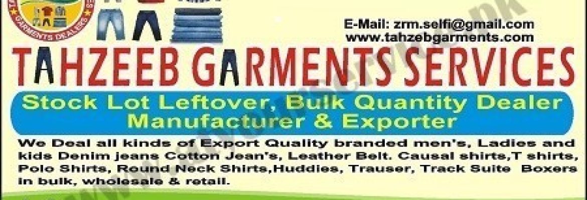 Tahzeeb Garments Services – Gulberg Arcade, Main Market, Gulberg II, Lahore