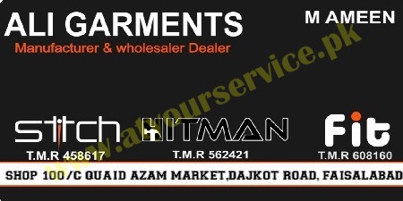 Garments manufacturer and Wholesale Dealer in Faisalabad Pakistan