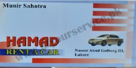 Rent A Car Service in Lahore